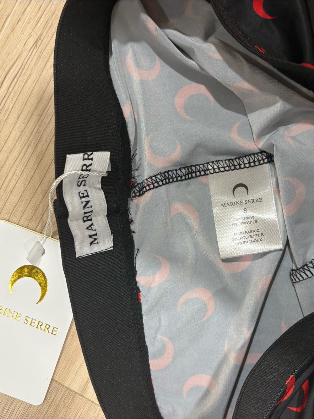 Marine Serre Crescent-Print Leggings in Light Gray, Pink & Black